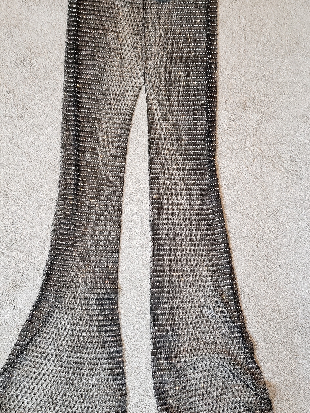 Mesh  Knit Pants in Gunmetal  Sparkle Size Med/lg
